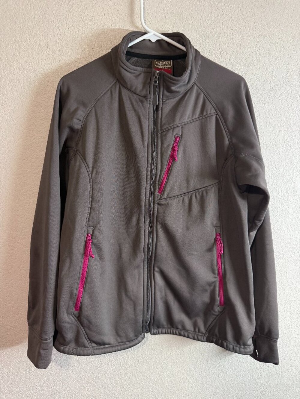 Schmidt Workwear Women's Gray Pink Softshell Full Zip Jacket L